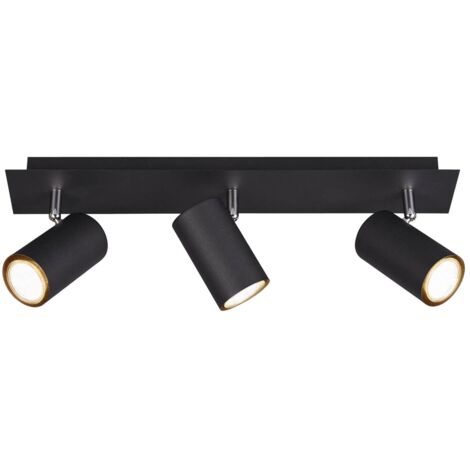 Trio MARLEY lampe plafond noir 3 sources lumière