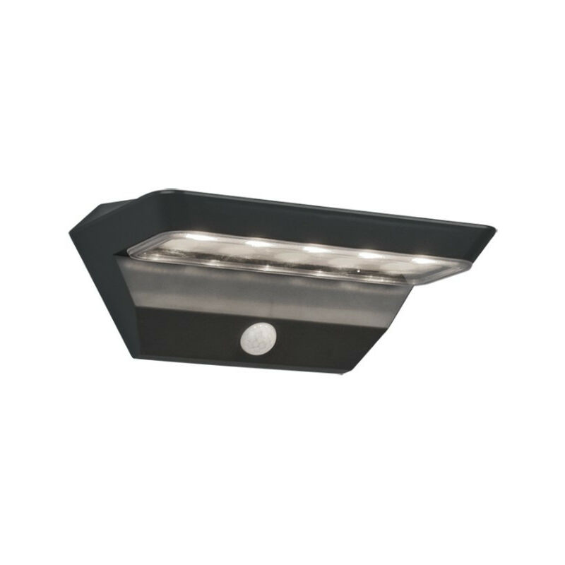 Trio Mendoza Modern Outdoor Down Wall Lamp Anthracite 3000K IP44 with pir
