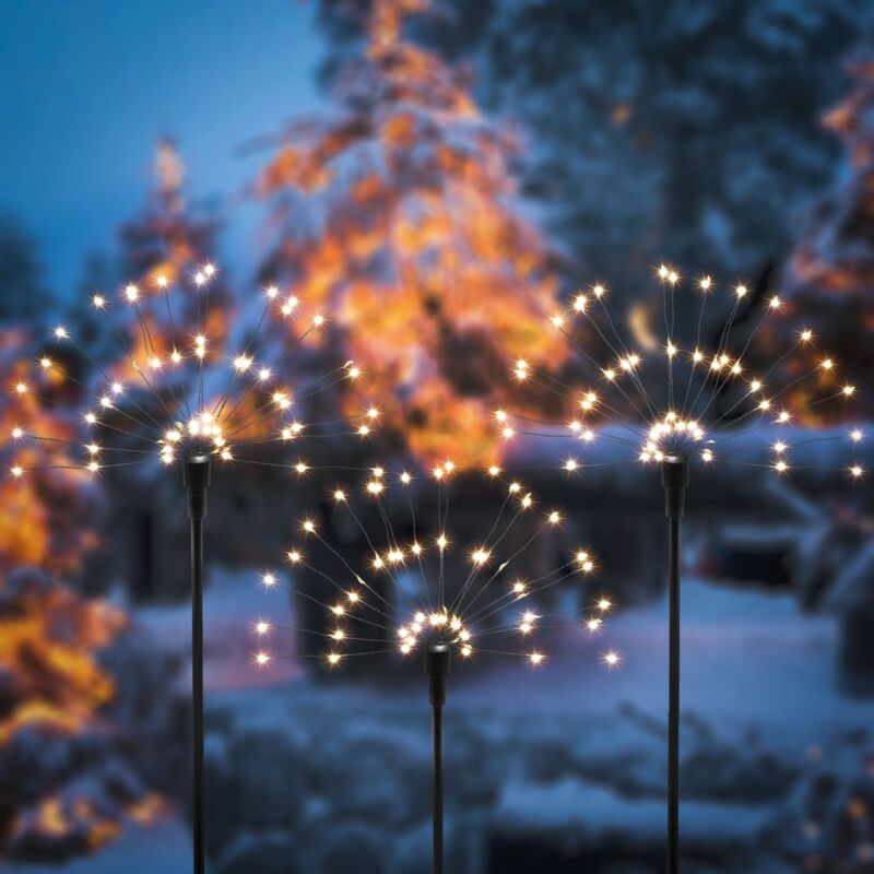 Solar Wunderkerzen Feu d'artifice set de 3 pièces 180 led résistant aux intempéries IP44 102576 - Esotec