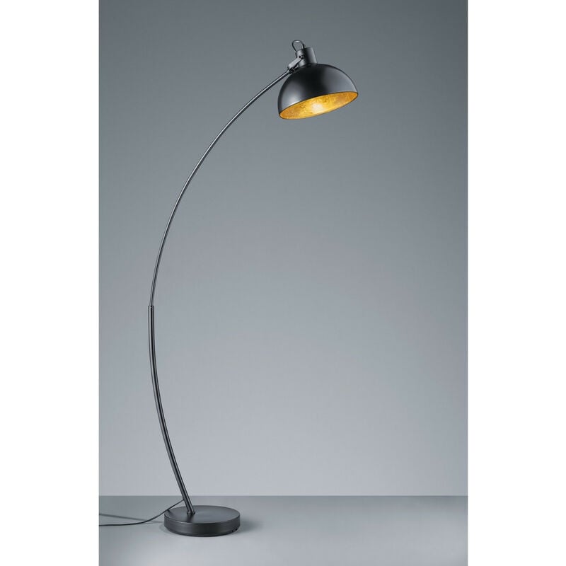 Trio Recife Modern Arc Floor Lamp Black Matt with Footswitch