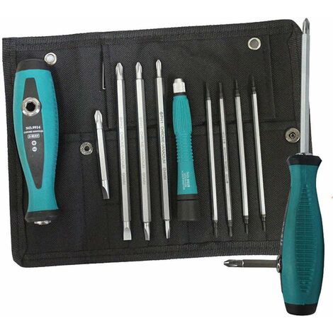 TRIO Schraubendreher-Sets, 10 Stück / Set Multifunktions CR-V Magnetischer Schlitz-Stern-Schraubendreher-Satz Doppel-Schraubendreherkopf-Demontage-Set Haushaltsgeräte Reparatur Handwerkzeug