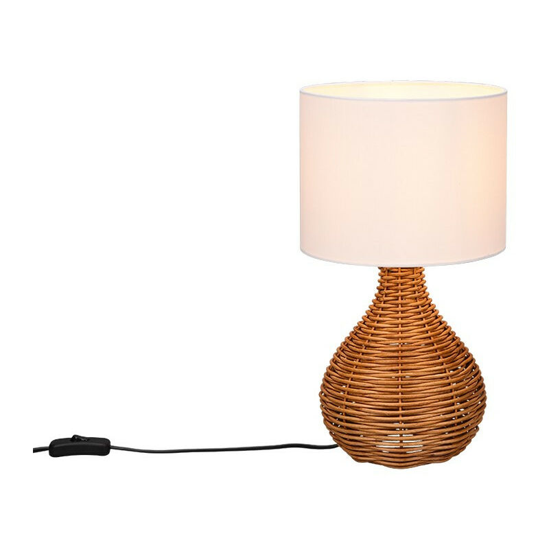 Trio Lighting - Trio Sprout Modern Table Lamp with Round Shade natural finish
