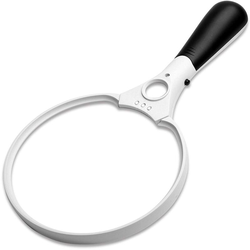 EPH - triom Grande Loupe avec Éclairage à led - Lentilles de Grossissement 2X 4X 25X - Meilleure Loupe Géante avec Lumière pour la Lecture,