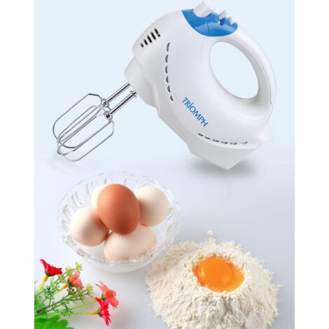 Triomph Sbattitore a Mano 200-250W, 78 Decibel, Plastica, 6 velocità, Bianco & Blu