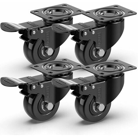 Triomphe 4 ruedas giratorias 50mm Columpio zapatero 200kg con freno Ruedas de muebles resistentes para la mesa de centro con ruedas