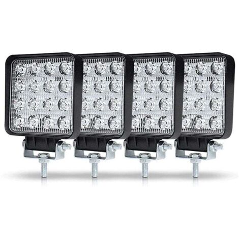 Triomphe 4Pcs Phare de Travail LED 3Pouces 48W LED Phare Travail Projecteur Feux Antibrouillard pour Voiture Camion UTV SUV Offroad Tracteur Bateau