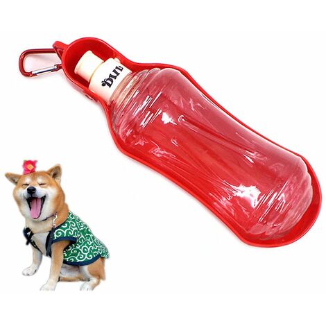 plegables para mascotas Freenfitmall Botellas de agua para mascotas botellas de agua de viaje para mascotas con cuenco perros gatos 250 ml, rosa cuenco de viaje para perro y gato 