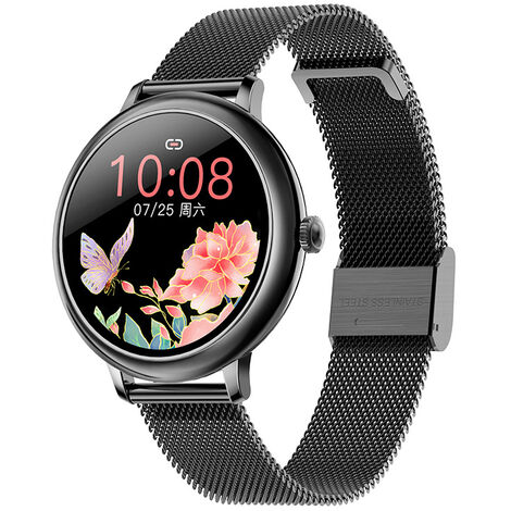 Triomphe Smartwatch Sport Horloge imperméable, moniteur de culture de sang et fréquence cardiaque, podomètre calorique, horloge de remise en forme pour Android Noir
