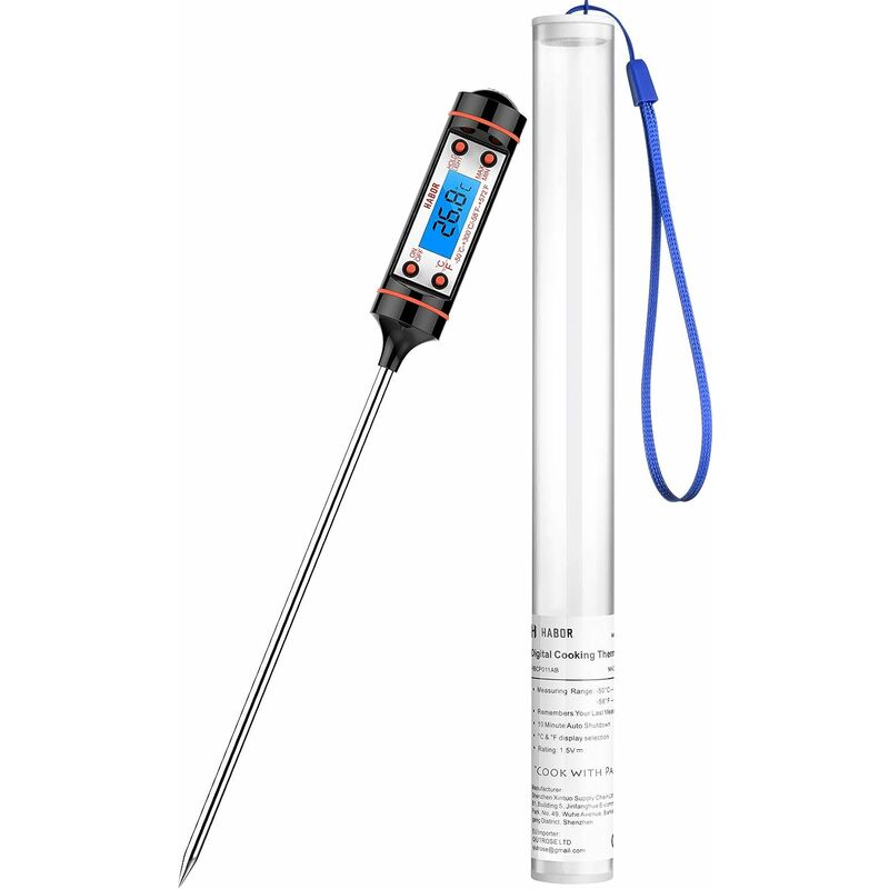 Thermomètre alimentaire TP-101BBQ / thermomètre domestique de cuisine / thermomètre à sonde en acier inoxydable 304 - Triomphe