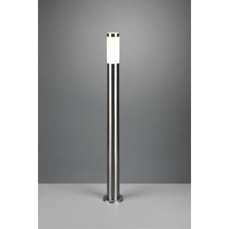 TRIOTO PALO DA ESTERNO CILINDRO ACCIAIO SATINATO E DIFFUSORE OPALE H. 80CM IP44