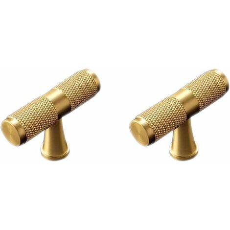 TRIP Bouton de Porte Placard en Laiton Massif de Forme T, Poignée de Meuble Universelle pour Tiroir / Placard de Cuisine / Porte - 50mm (2PCS)