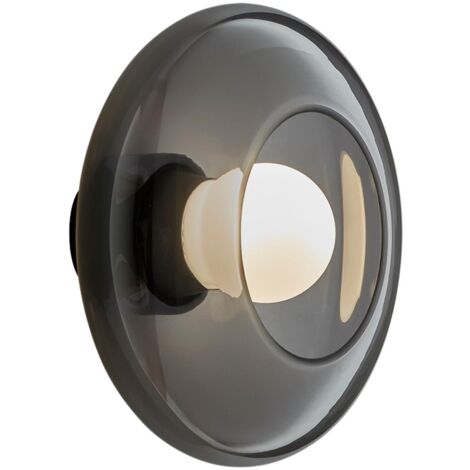 Trip Glass Aplique de Pared Interior E14 Aluminio Negro y Cristal