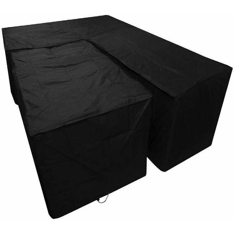 TRIP Housse de canapé en forme de L - Tissu Oxford 210D - Imperméable - Pour meubles de jardin - Avec sac de rangement pour le déplacer (215 x 215 x