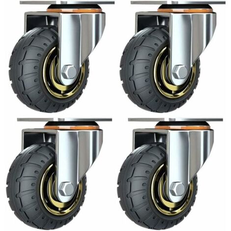NORCKS 4 piezas ruedas giratorias 1,5 pulgadas ruedas para muebles pesados  con rodamientos de bolas dobles para Industrial total puede llegar a 80 kg
