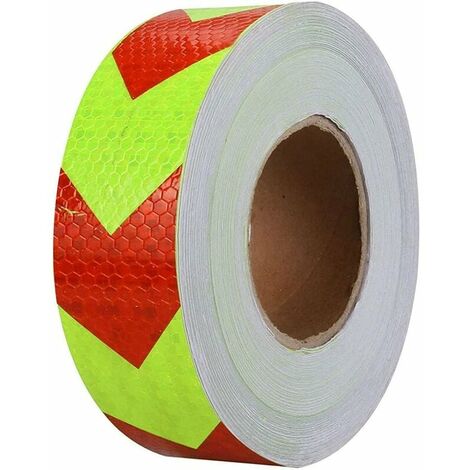 Muchkey® nastro adesivo alta visibilità riflettente colore lime bianco Reflectibe tape 1 cm * 5 M 
