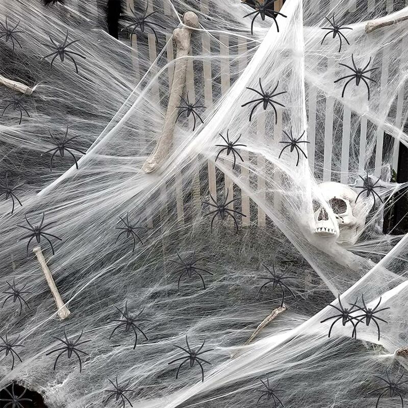 Triomphe - trip Toile d'araignée blanche avec araignées 100 g Halloween