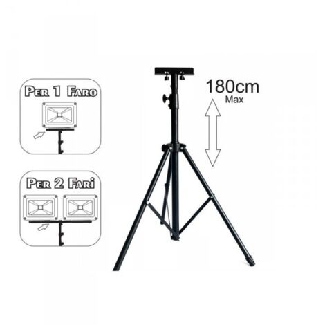 Tripiedi Treppiede Tripod Portafari Multiuso Per Faro Proiettore Uso Cantiere Officina 1 o 2 Faretti Max 180cm Altezza