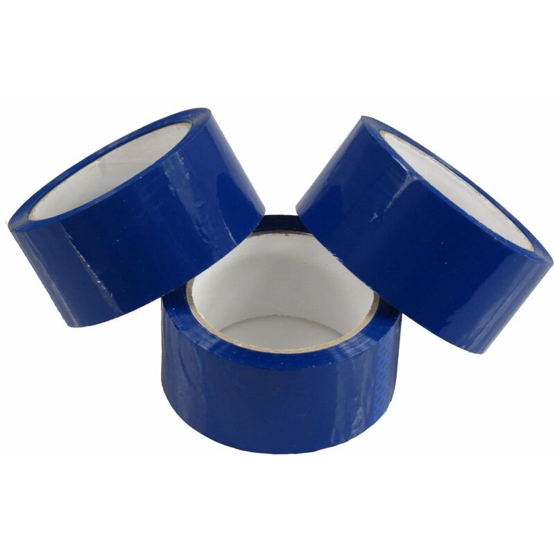 Image of 48 mm x 66 m, a basso rumore imballaggio nastro, colore: blu (Confezione da 3) - Triplast