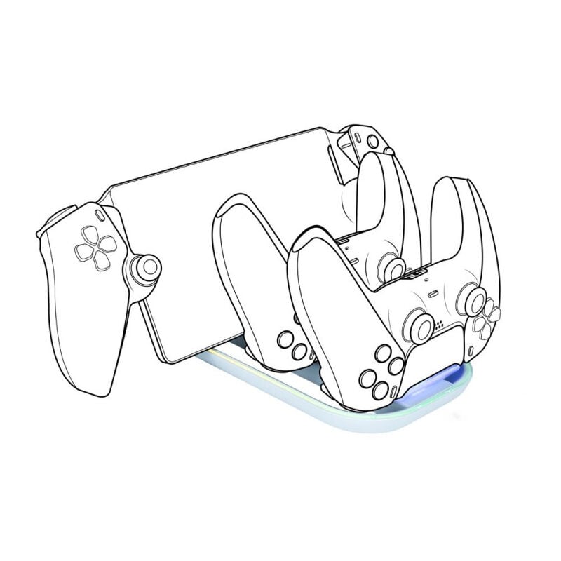 Bigben - Triple chargeur pour console Playstation Portal et manettes DualSense PS5 Blanc
