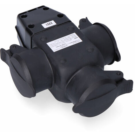 Triple de goma aereo t/tl 16a ip44 con tapas de proteccion
