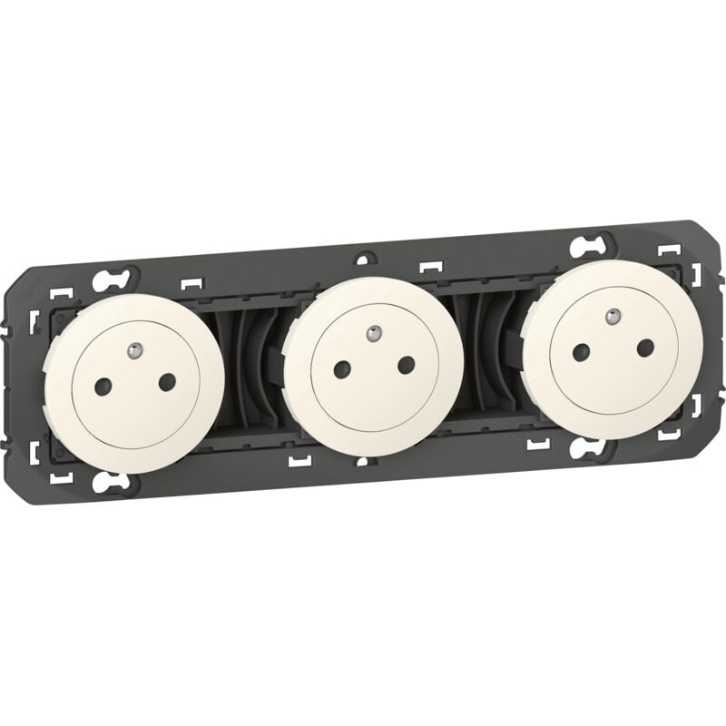 Triple prise de courant 2P+T Surface dooxie 16A précâblées - Blanc - Legrand