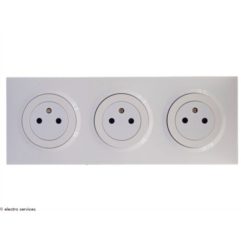 Triple prise de courant Surface Dooxie complet Blanc  Griffes: Sans griffes