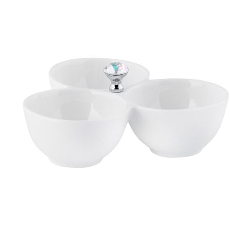Triple Serving Bowl White ETAIN