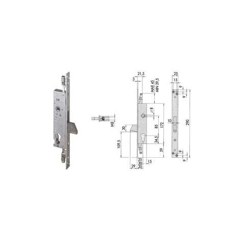 Triple verrouillage Insert P/Montants Et Volets S/Scr. 46800 (Ex46300) - mm.25 (46800250)