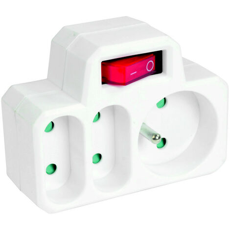 Triplite mixte 1X16A + 2X6A avec interrupteur