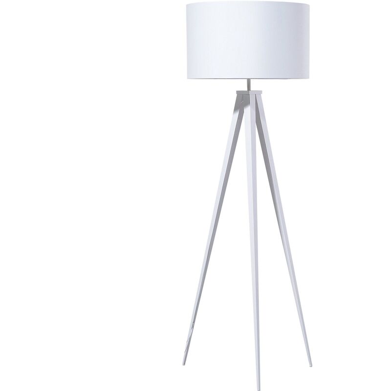 Contemporary Tripod Floor Lamp White Legs and Shade Stiletto