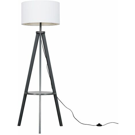 Morrigan Tripod Floor Lamp In Grey + LED Bulb