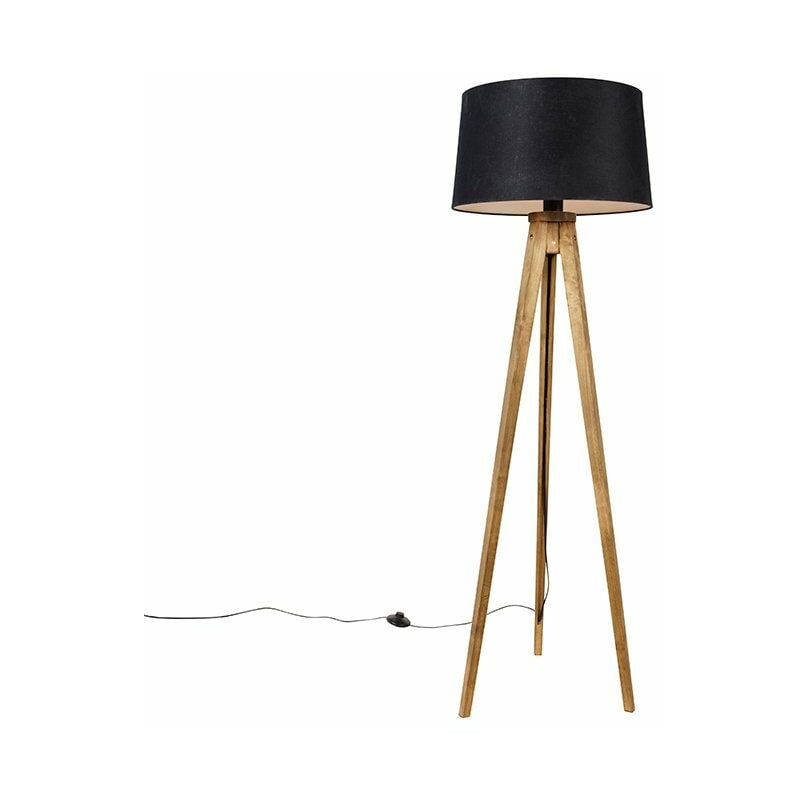 Tripodclassic - Lampe de table trépied/tripode - 1 lumière - h 136 cm - Noir - Rustique - éclairage intérieur - Salon i Chambre - Qazqa