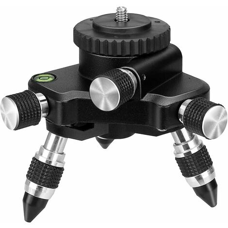 Trípode adaptador de láser de 360°, con rosca macho de 1/4 y 34-20 y burbuja horizontal, micrófono manual, montura de trípode ajustable giratoria para láser de líneas cruzadas -FLM05A
