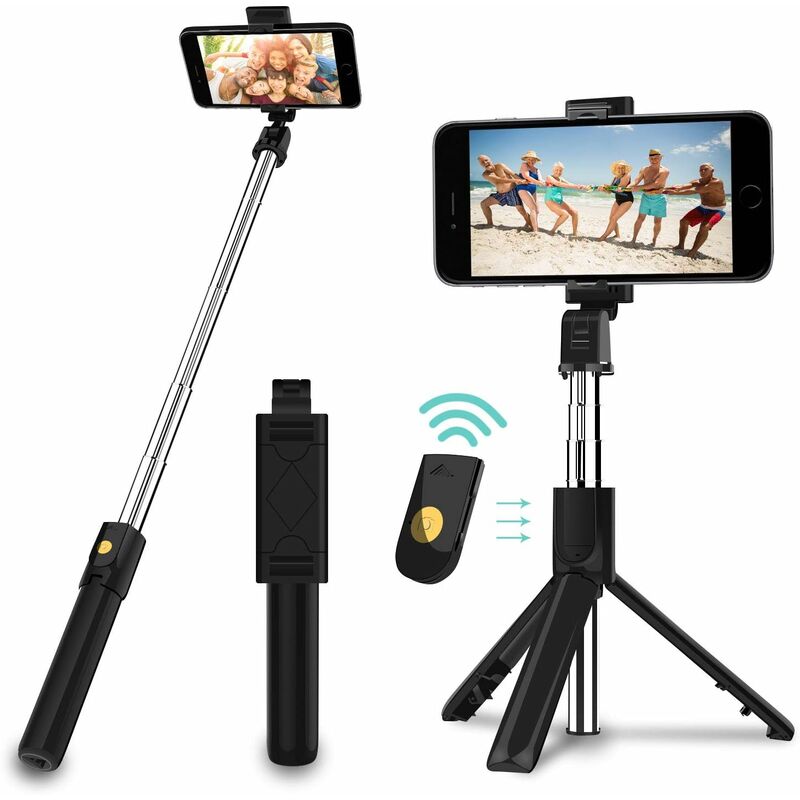 

Trípode Selfie Stick, 3 en 1 Mini Selfie Stick con Bluetooth Remote Release Teléfono móvil Selfie Stick extensible y Soporte para teléfono celular