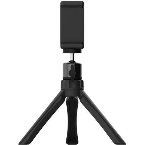 Trípode para miniproyector portátil, soporte con rótula metálica giratoria de 360° para cámara, miniproyector, cámara web/PTZ y abrazadera para teléfono móvil.