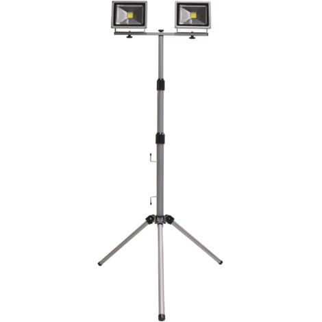 Trípode Telescópico con 2x20W Proyectores LED de Exterior Orientable Aluminio 4000K 7hSevenOn Outdoor
