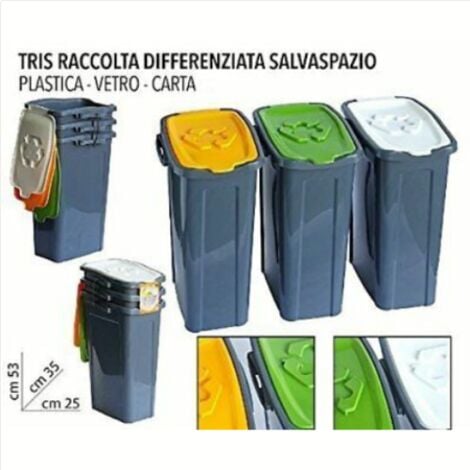 Trade Shop - Pattumiera In Plastica Con Apertura A Pedale Lt.16 Secchio  Immondizia Rifiuti