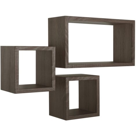 Tris Mensole tribu' Noce 44x24x15.5 - 20x20x15.5 cm Sanitec