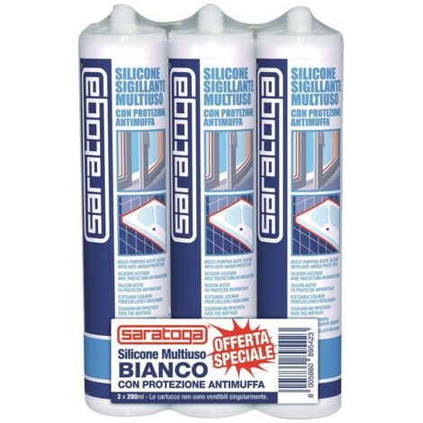TRIS PACK SILICONE 280 ML BIANCO SARATOGA