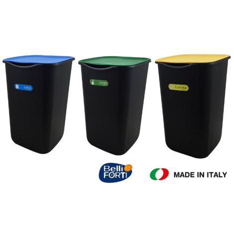 TRIS PATTUMIERE PER RACCOLTA DIFFERENZIATA DA 50 LT CARTA VETRO E PLASTICA