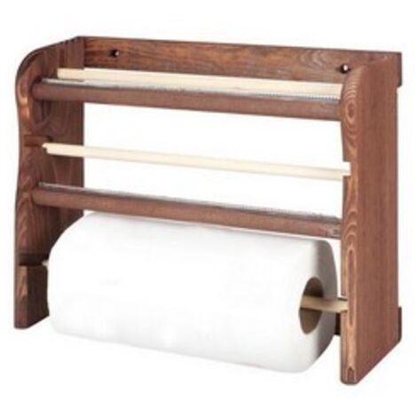 TRIS PORTE-ROULEAU EN BOIS FONCÉ cm, 33x9x29h