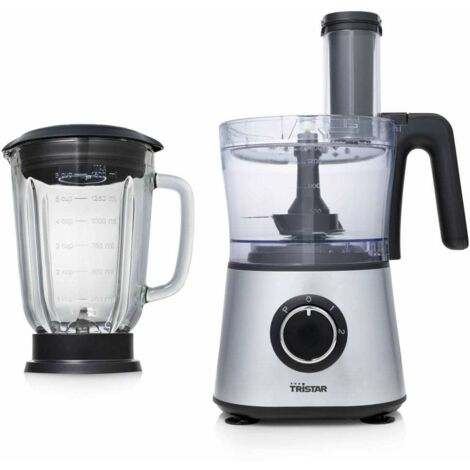 Tristar MX-4823 Robot da cucina multifunzione, 1.5 litri, 2 contenitori inclusi, Frulla, Tritatutto, Affetta, Gratuggia, lame in acciaio inox