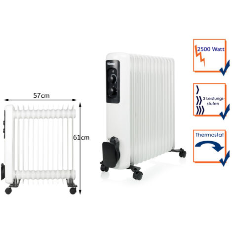 Tristar Ölradiator 13 Rippen 2500W 3 Heizstufen Heizgerät elektrische Heizung