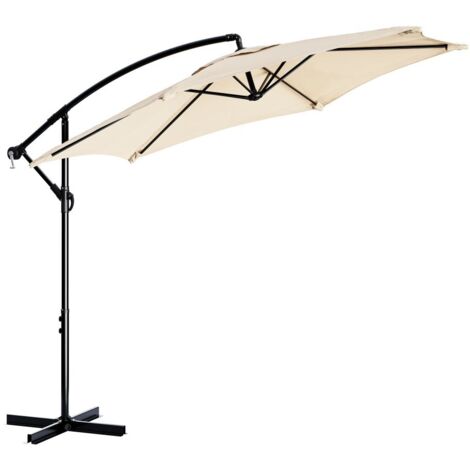 Tristar PA‑7906 – parasol déporté – 300 cm rond – beige – pied en croix housse