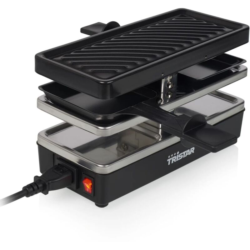

Plancha raclette 2 personas RA-2741 negro 400 W 23,8x10,4 cm - Negro - Tristar