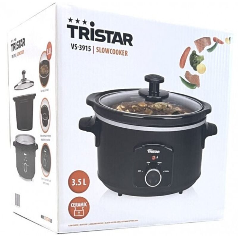 Slow Cooker 3,5L, Keramik Schongarer mit Warmhaltefunktion - 180 Watt