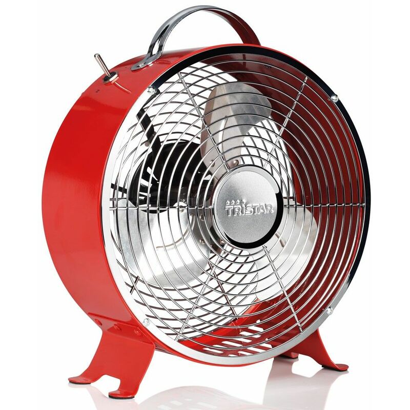Image of Interruttore ventilatore a piedistallo retrò Maniglia ventola raffreddamento a 2 stadi della stanza Tristar VE-5963 rosso