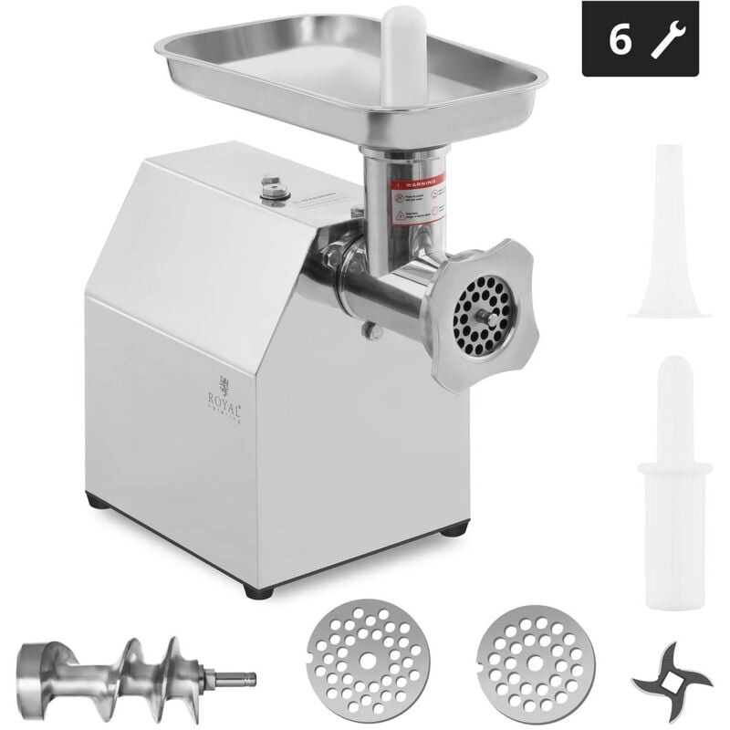 Tritacarne Elettrico Acciaio Inox Macinacarne 140 Kg/h Rotazione Inversa Robot