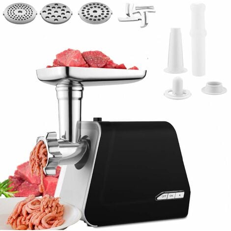 Tritacarne Elettrico 2000 W, Macchina multifunzione con 3 piastre di  macinazione e tubi di riempimento per salsicce per uso domestico, Macchina  per salsicce in acciaio inox : : Casa e cucina