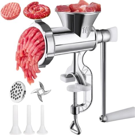 Tritacarne manuale - Tritacarne per uso domestico, insaccatrice e insaccatrice per hamburger con morsetto da tavolo, utensile da cucina manuale per carne di maiale, manzo e salsicce fatte in casa - Fa